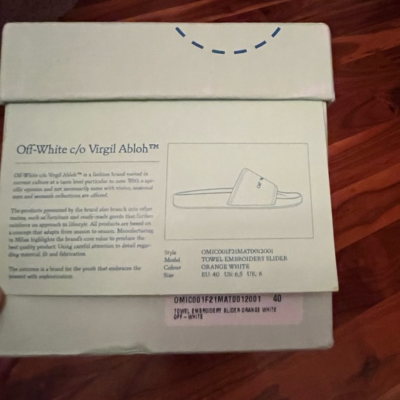 Off-White Towel Embroidery slide sandals, NEW size 40 - Picture 9 of 13